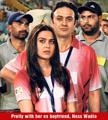 Preity Zinta with her ex-boyfriend, Ness Wadia Preity Zinta with her ex-boyfriend, Ness Wadia