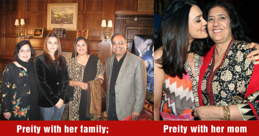 Preity with her family Preity with her family