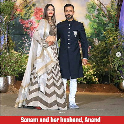 Sonam and her husband, Anand