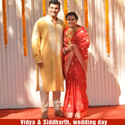 Vidya with her husband Siddharth